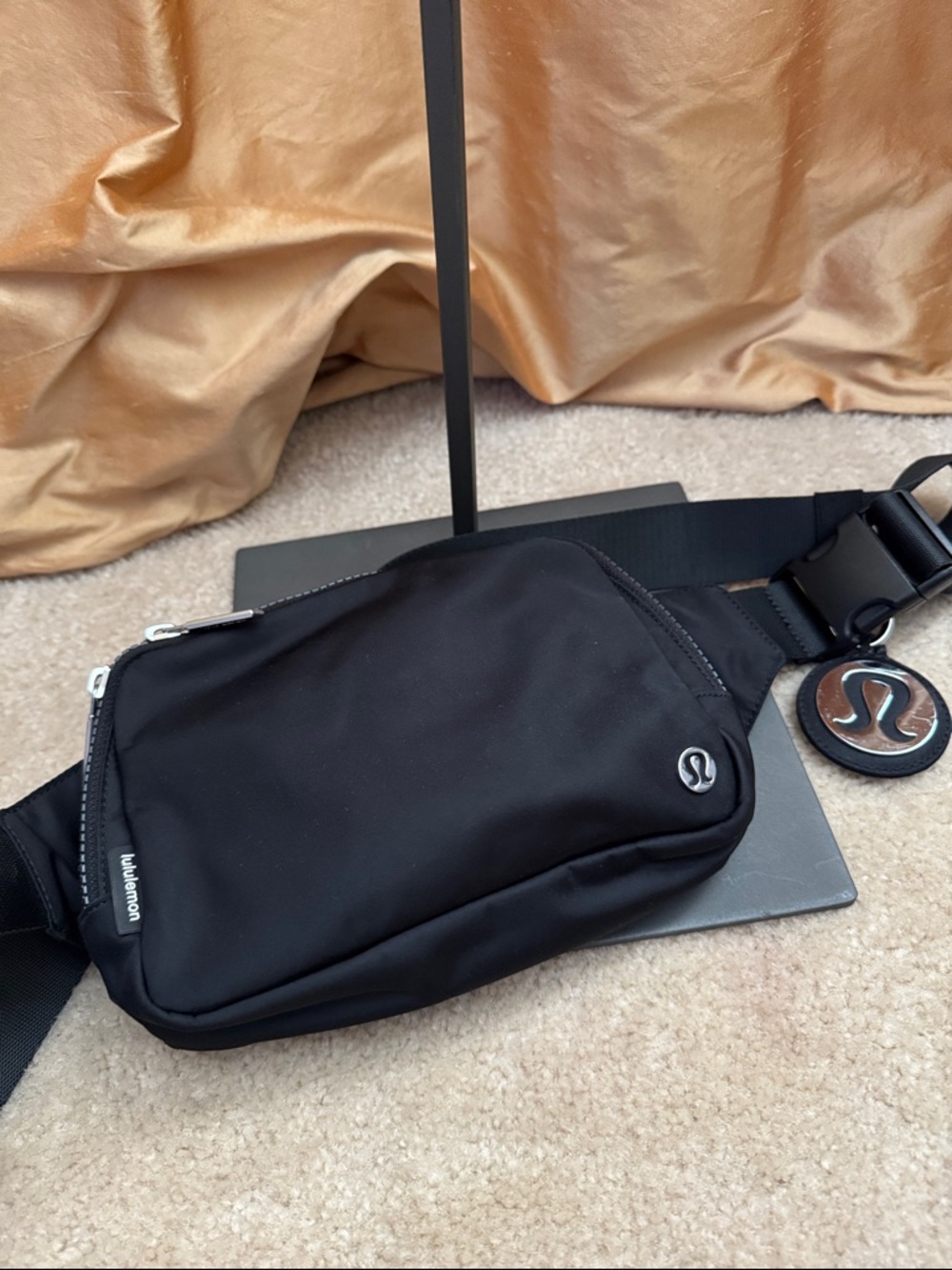 lululemon athletica Black Belt Bag with Logo Tag